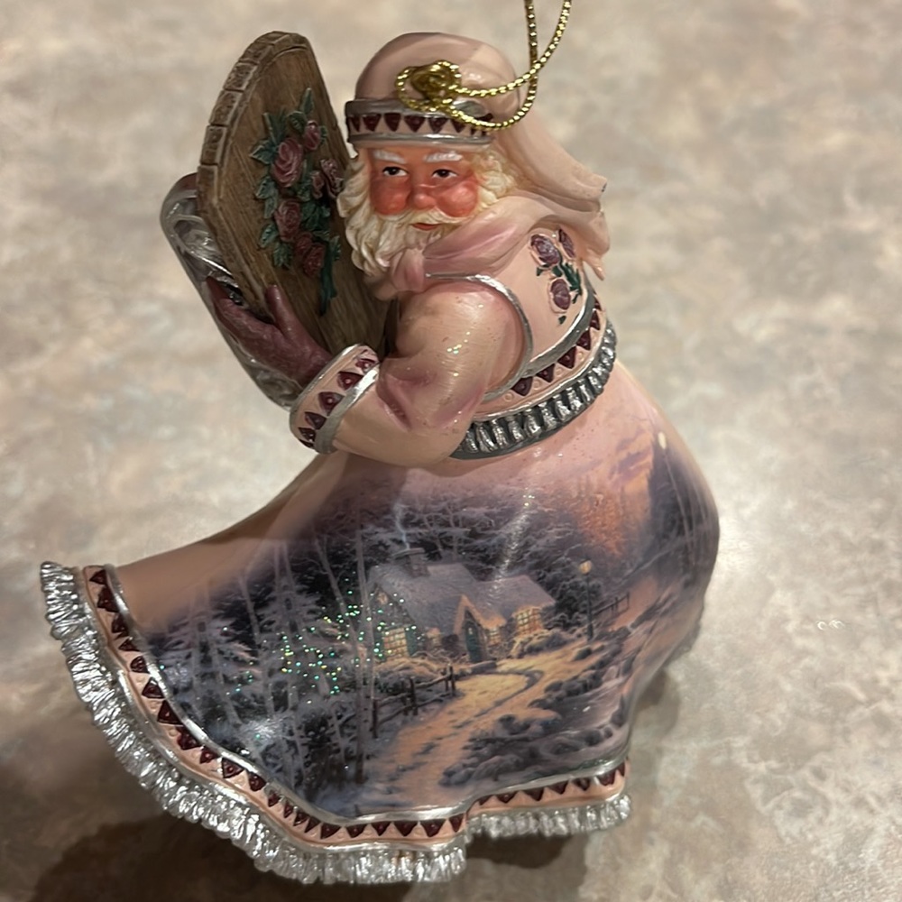 Ashton Drake Heirloom Ornament Winter Path of Welcome Santa Thomas Kinkade NWT